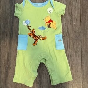 Disney Green and Blue Winnie the Pooh & Tigger One-Piece Romper